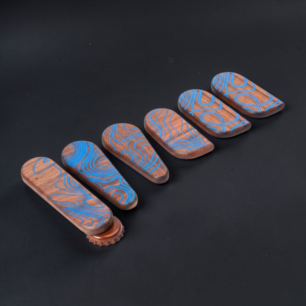 Bottle Opener walnut Topographic– Epoxy Inlay | Miller Designs Custom CNC